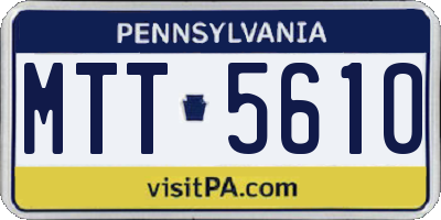 PA license plate MTT5610