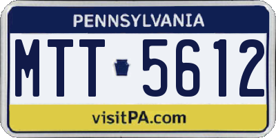 PA license plate MTT5612