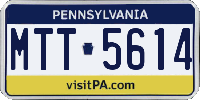 PA license plate MTT5614