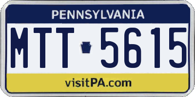 PA license plate MTT5615