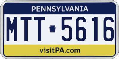 PA license plate MTT5616