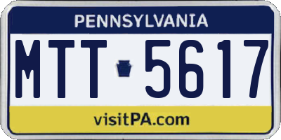 PA license plate MTT5617