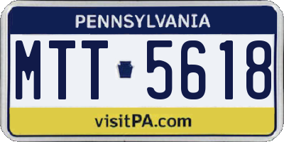 PA license plate MTT5618