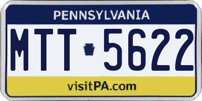 PA license plate MTT5622