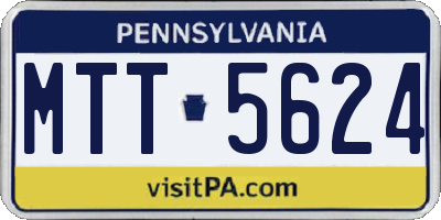 PA license plate MTT5624