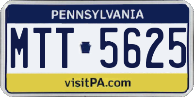 PA license plate MTT5625