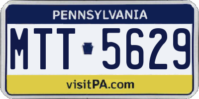 PA license plate MTT5629