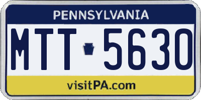 PA license plate MTT5630