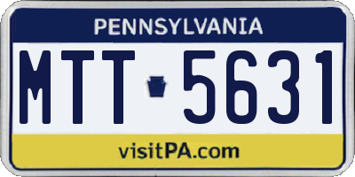 PA license plate MTT5631