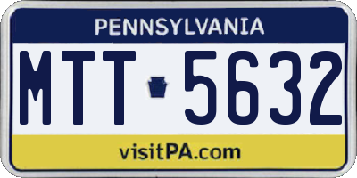PA license plate MTT5632