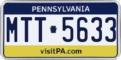 PA license plate MTT5633