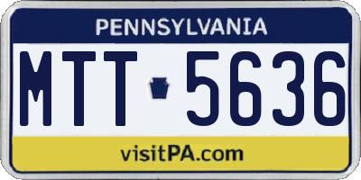 PA license plate MTT5636