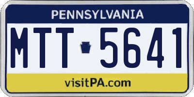 PA license plate MTT5641