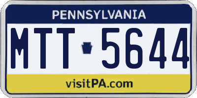 PA license plate MTT5644