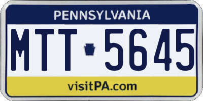 PA license plate MTT5645