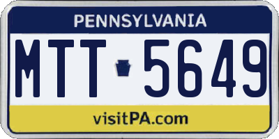PA license plate MTT5649