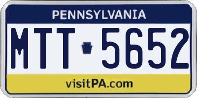PA license plate MTT5652