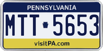 PA license plate MTT5653