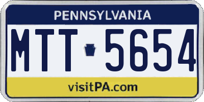 PA license plate MTT5654