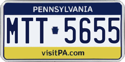 PA license plate MTT5655