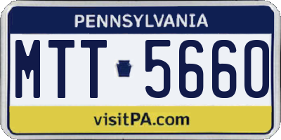PA license plate MTT5660
