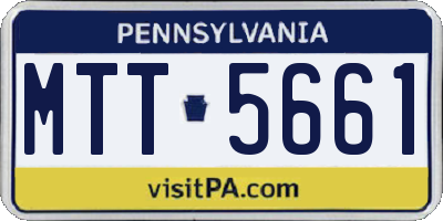 PA license plate MTT5661