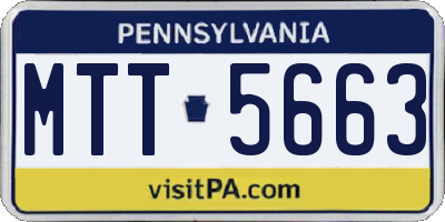 PA license plate MTT5663