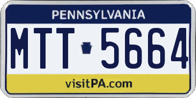 PA license plate MTT5664