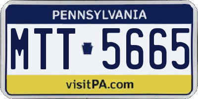 PA license plate MTT5665