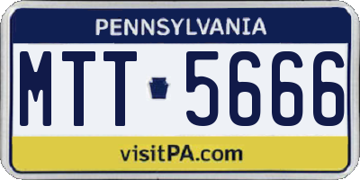 PA license plate MTT5666