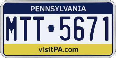 PA license plate MTT5671