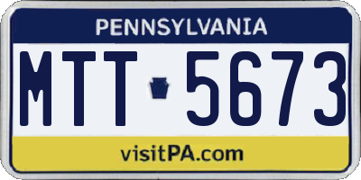 PA license plate MTT5673