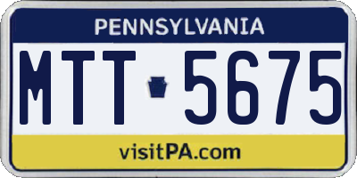 PA license plate MTT5675