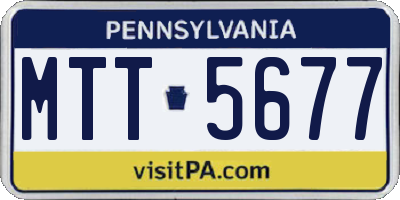 PA license plate MTT5677