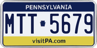 PA license plate MTT5679
