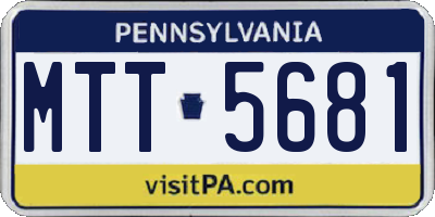 PA license plate MTT5681