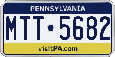 PA license plate MTT5682