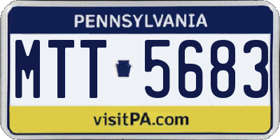 PA license plate MTT5683