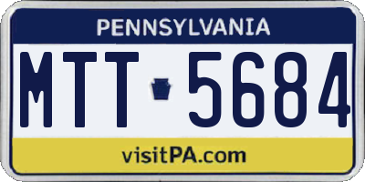 PA license plate MTT5684