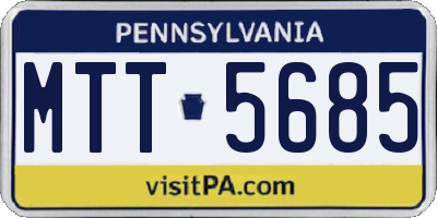 PA license plate MTT5685
