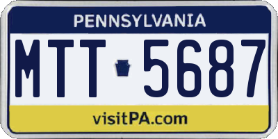 PA license plate MTT5687