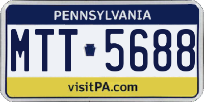 PA license plate MTT5688