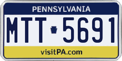 PA license plate MTT5691
