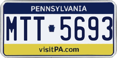 PA license plate MTT5693