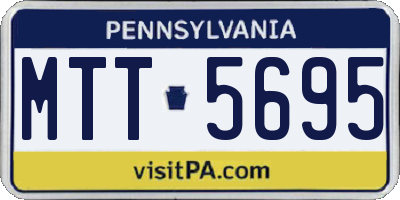 PA license plate MTT5695