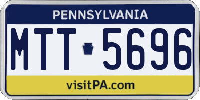PA license plate MTT5696