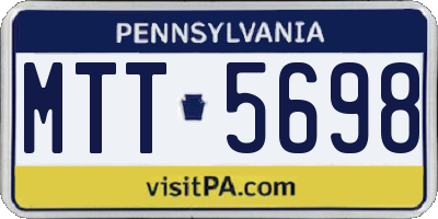 PA license plate MTT5698