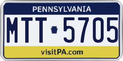 PA license plate MTT5705