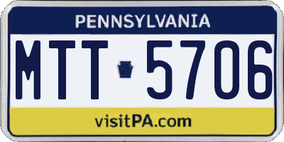 PA license plate MTT5706