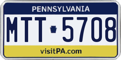 PA license plate MTT5708
